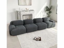 DripeX Set de Sofá Modular de Pana Acanalada: Pouf - 92.5x75x44cm -