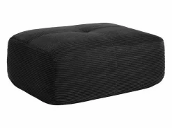 Hot DripeX Set de Sofá Modular de Pana Acanalada: Pouf - 92.5x75x44cm - Negro