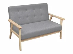 Hot Clicnbuy Set de sofás de 2 piezas de tela claro Gris