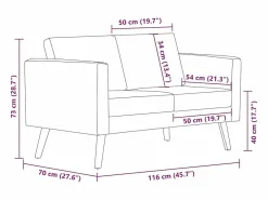 Clearance vidaxl Set de sofás de 2 y 3 plazas de tela oscuro Gris