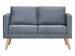 Clearance vidaxl Set de sofás de 2 y 3 plazas de tela oscuro Gris