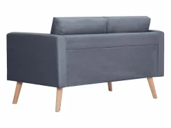 Clearance vidaxl Set de sofás de 2 y 3 plazas de tela oscuro Gris