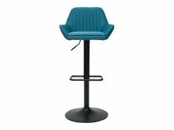 Discount Miliboo Set de 2 taburetes de cocina ajustables de diseño de tejido petróleo RONNIE Azul