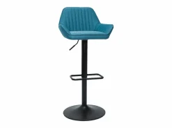Discount Miliboo Set de 2 taburetes de cocina ajustables de diseño de tejido petróleo RONNIE Azul