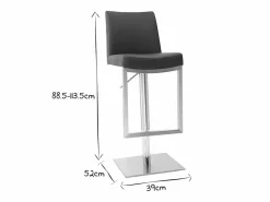 New Set de 2 taburetes de cocina regulables s con acero cromado KYLE Muebles De Bar|Taburete Alto