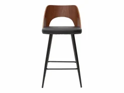 Best Set de 2 taburetes de cocina de diseño negro y nogal 66,5 cm FALCOM Muebles De Bar|Taburete Alto