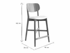 Miliboo Set de 2 taburetes de cocina de madera de roble y 65 cm LUCIA