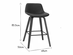 Miliboo Set de 2 taburetes de cocina de diseño y nogal 65 cm NONIE