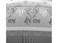 Online Soleil d'ocre Set funda nórdica de algodón 57 hilos 140x200 cm San Valentín Gris