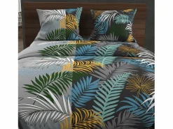 Soleil d'ocre Set funda nórdica de algodón 57 hilos 260x240 cm JUNGLE blue