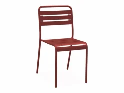 Clearance Sweeek Set mesa de jardín bistró de acero con 4 sillas, 120cm tierra de siena Granate