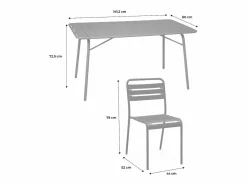 Clearance Sweeek Set mesa de jardín bistró plegable de acero con 2 sillones y 4 sillas, Verde
