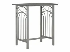 vidaxl Set mesa y sillas altas de cocina 3 pzas madera acero antracita