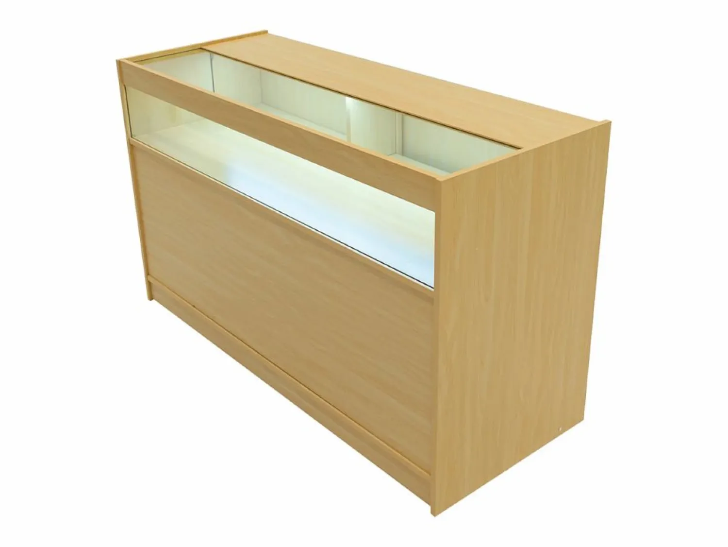 Online Monstershop Set Mostradores Comerciales con Luz LED "SAGITTARIUS" LM60 + 2xB1500 + TB60 – Arce Color natural claro