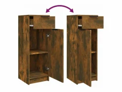 Best vidaxl Set muebles de baño 5 piezas madera contrachapada roble ahumado Marru00f3n