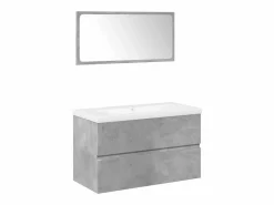 Hot vidaxl Set muebles de baño 2 piezas madera contrachapada hormigón Gris