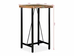 vidaxl Set muebles de bar 3 piezas madera maciza reciclada