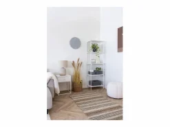 Outlet Set van 3 ARESE opbergmanden – Grijs katoen en metaal Macetero