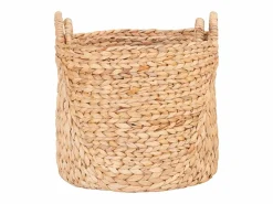 Les Tendances Set van 2 ronde decoratieve manden PASSO – Natuurlijke waterhyacint