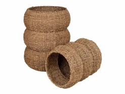 Best Set van 2 ronde SARBAS manden – Natuurlijk zeegras Cesta