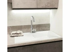 Essebagno Sierra Fregadero de 1 cubeta grande con escurridor de resina