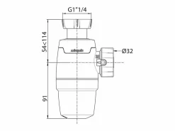 Clearance Sifón de fregadero D32 Neo Cañería