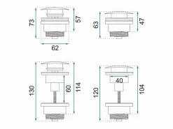 Rea Sifón De Lavabo Klik-Klak Universal Brush Nickel