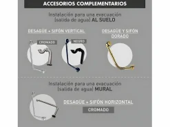 Clearance ROGIER & MOTHES Sifón horizontal CRAWLEY para bañeras retro Plateado
