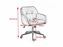 Discount silla - terciopelo - 66 x 63 cm - TERRY Silla De Escritorio
