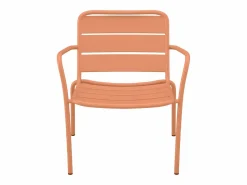 Online MYLIA Silla baja de jardín apilable de metal - - MIRMANDE de Naranja claro