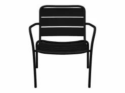 Hot MYLIA Silla baja de jardín apilable de metal - - MIRMANDE de Negro