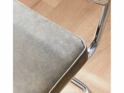 Clearance Sweeek Silla cantilever con respaldo efecto ratán, set de 2 pardo Caqui