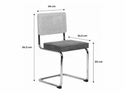 Clearance Sweeek Silla cantilever con respaldo efecto ratán, set de 2 pardo Caqui