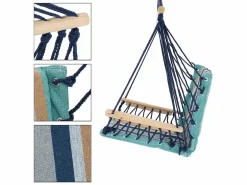 Best ECD Germany Silla colgante asiento hamaca relax multicolor 120 kg Azul