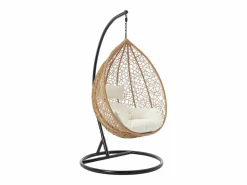 MYLIA Silla colgante de mimbre sintético - Natural claro - CAMPLI de