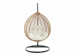MYLIA Silla colgante de mimbre sintético - Natural claro - CAMPLI de