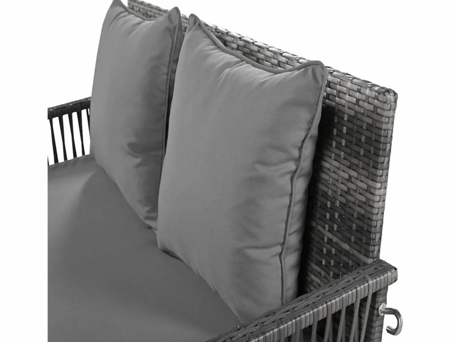Merax Silla colgante de ratán PE 114 cm - 2 plazas - Cojín de asiento acolchado de 11 cm -