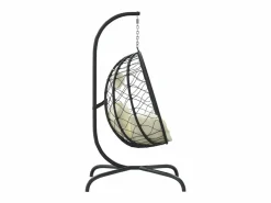 Online Silla colgante huevo acero ratán sintético cojín blanco ES637606 Sillón Colgante