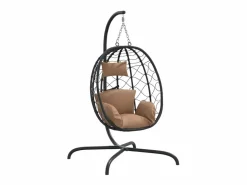 Best Silla colgante huevo acero y ratán sintético con cojín taupé ES132351 Topo