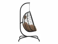 Best Silla colgante huevo acero y ratán sintético con cojín taupé ES132351 Topo