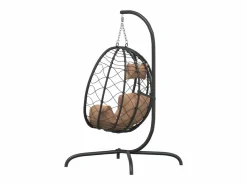 Best Silla colgante huevo acero y ratán sintético con cojín taupé ES132351 Topo