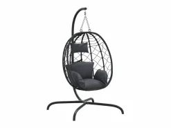 Discount Silla colgante huevo con cojín acero ratán sintético antracita ES340128 Gris antracita