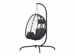 Discount Silla colgante huevo con cojín acero ratán sintético antracita ES340128 Gris antracita