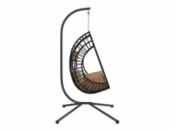 Silla colgante huevo con soporte tela y acero gris taupe ES392495