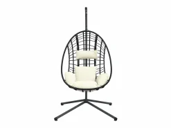 Silla colgante huevo con soporte ratán y acero ES674089