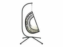 Silla colgante huevo con soporte ratán y acero ES674089