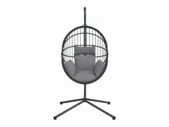 Silla colgante huevo con soporte ratán y acero ES136832