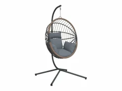 Sale Silla colgante huevo con soporte ratán y acero claro ES845251 Sillón Colgante
