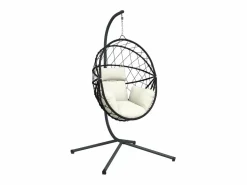 Silla colgante huevo con soporte ratán y acero ES451110
