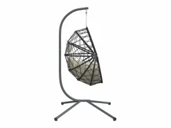 Silla colgante huevo con soporte ratán y acero ES451110